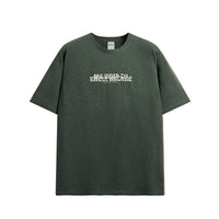 Printed Short Sleeve Texture Slub Cotton T-shirt