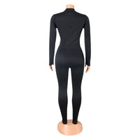 Sports And Leisure Tight-Fitting Long-Sleeved Women Jumpsuit