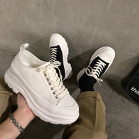 Men's Fashion Canvas Stitching Platform Shoes Simple