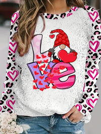 Plus Size Women's Printed Holiday Long Sleeve T-shirt