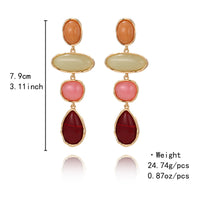 Oval Resin Long Earrings For Women