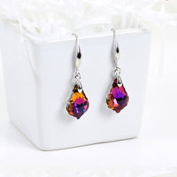 Women's S925 Silver Needle Colorful Crystal Earrings