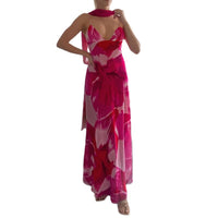 Womens Sexy Elegant Deep-V Print Slip Dress