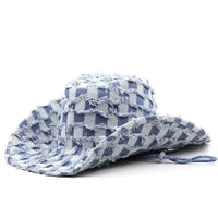 Womens Stylish Casual Denim Wide-Brim Hat For Vacation