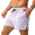 Men's Solid Color Mid-waist Tether Pocket Yoga Fitness Running Casual Pants