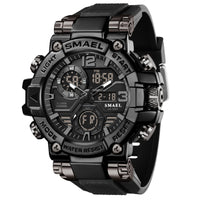 Mens Alloy Multicolor Multi-Function Dual-Display Sports Watch