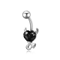 Fashion Zircon Love Belly Button Ring Simple