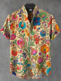 Amazon Independent Station Printed Men's Beach Loose Casual Shirt Top