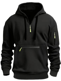 Waterproof Zipper Multi-pocket Hoodie Men's Sport Casual Sweatshirt