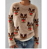 Womens Printed Christmas Flannel Hoodie Top