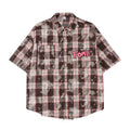 Distressed Plaid Short-sleeved Shirt For Men