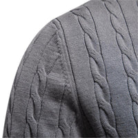 Embroidered Solid Color Knitted Sweater With Deer Pattern