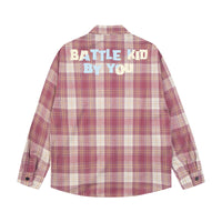 Loose Plaid Long Sleeve Shirt For Men
