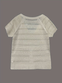 New Versatile Casual Hollow-out Pullover Knit Top