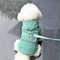 Towable Dog Clothes Thickened Warm Backpack Pet Cotton Coat