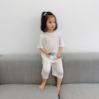 Children's Modal Loose Solid Color Pajamas Homewear Set