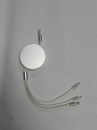 Three-in-one retractable data cable-USB head model-red-1 piece