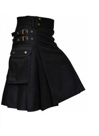 Festival Men's Solid Color Pocket Pleated Skirt