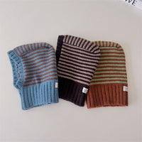 Childrens Contrast-Color Striped Knitted Hat