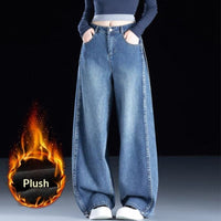 Straight-leg High-waisted Loose-fitting Wide-leg Pants