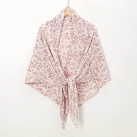 Pearl Chiffon Printed Square Scarf Pleated Scarf