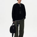 Men's Loose And Versatile Niche Designforward Henley Knit Sweater