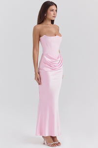 Tube-top Pleated Patchwork Dress For Women