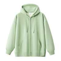 Fleece Cardigan Sweater Men's Simplicity Solid Color Loose-fitting Versatile Casual Hooded Coat