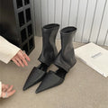 Womens French-style Pointed-toe Stiletto-heel Stretchy