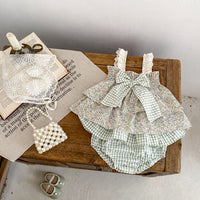 Baby Girl Cotton Baby Bloomer Floral Two-piece Sling