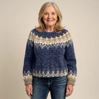 Round Neck Multicolor Loose Fashion Sweater Women