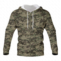 3D Printed Camouflage Hooded Hoodie