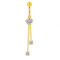 Personalized Zircon Butterfly Round Belly Button Ring