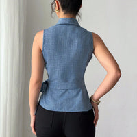 Fashionable Elegant Women's Slim Sleeveless Shirt