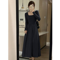 Women's Long-Sleeve Square-Neck Base Dress