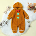 Children's Clothing Christmas Infant Fur Solid Color Hooded One-piece
