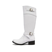 Women's Belt Buckle Plus Size High Leg Boot
