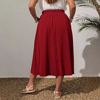 Spring Summer Women's Wear New Fashion Elastic Waist Plus Size Skirt Women