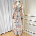 Printed Long-sleeve Dress For Women