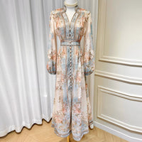 Printed Long-sleeve Dress For Women
