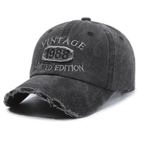 American Retro Soft Top Make Old Ripped Letter Embroidered Baseball Cap