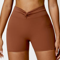 Nude Feel Tight Yoga Shorts Casual Outdoor Running Exercise Shorts Women