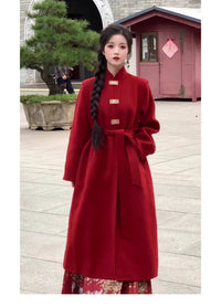 Marriage Red Woolen Coat Woman