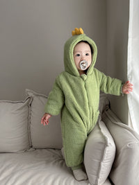 Newborn Autumn And Winter Fleece-lined Thickened Jumpsuit