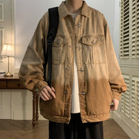 Plus Size Denim Two-tone Gradient Coat Jacket