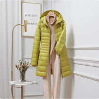 Lightweight Mid-length Plus Size Slim Fit Women's Down Jacket