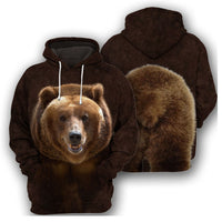 Funny Animal 3D Digital Printing Men's Leisure Pullover Hooded Sweater