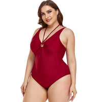 Women's Solid Color One Piece Triangle Bikini Waist