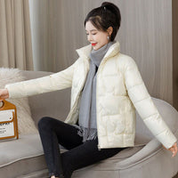 Womens Short StandUp Collar Padded Down Jacket With Cotton Padding