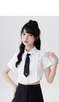 Women's Summer Star Tie Design Short-sleeved Shirt